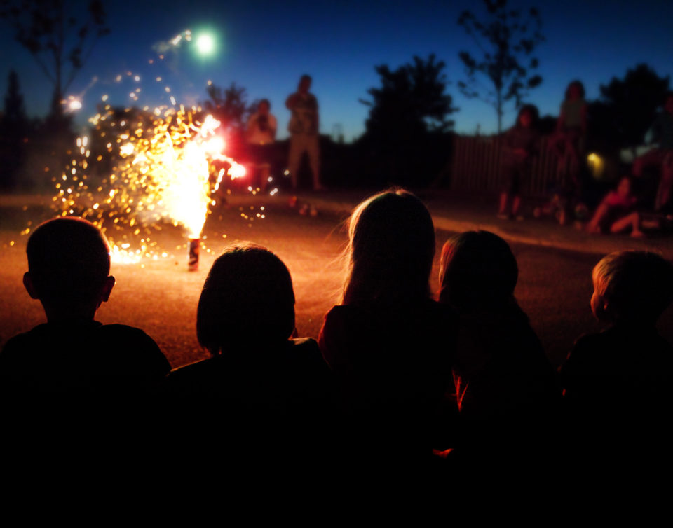 Kids Watching Fireworks